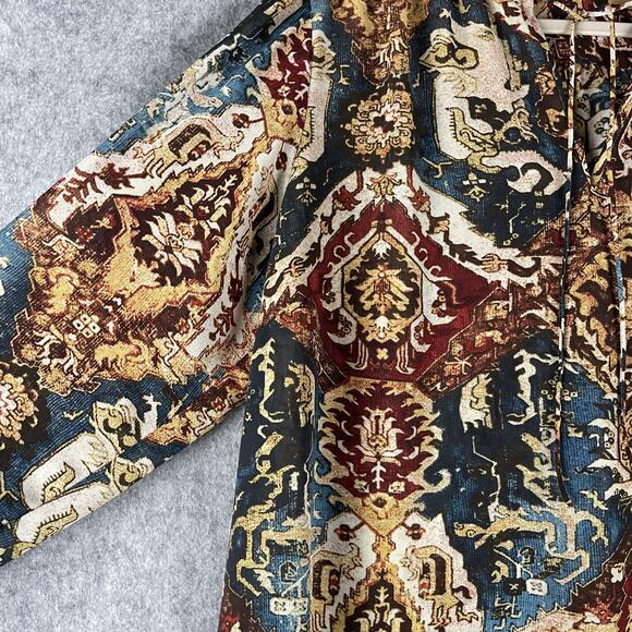 Chaps Top Womens 2X Medallion Blouse 3/4 Sleeve Artsy Ethnic Southwestern Aztec - Picture 4 of 13